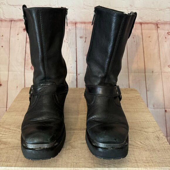 HARLEY-DAVIDSON FOOTWEAR Men's Landon Black Leather Motorcycle Boots Sz 8.5 - Picture 3 of 11